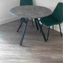 Canora Grey Palermo Velvet Modern Dining Chairs with Tapered Metal Legs ...